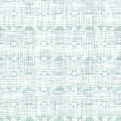 Aegean teal mottled patterned linen texture background. Summer coastal living style home decor fabric effect. Sea green wash grunge distressed blur material. Decorative textile seamless pattern 
