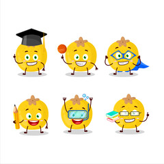 Sticker - School student of nance fruit cartoon character with various expressions