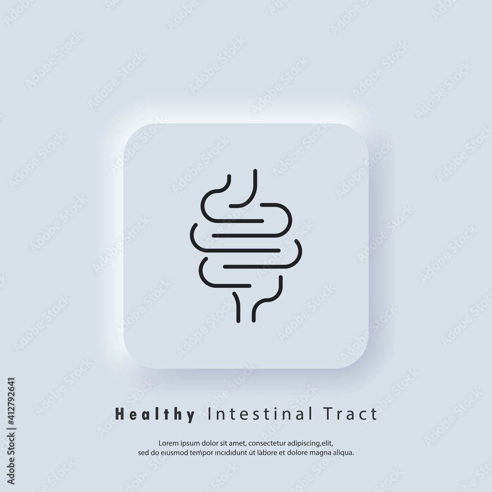 Vetor Healthy digestive tract icon. Intestinal inflammation icon ...