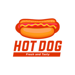 Sticker - Hot Dog Logo Vector Illustration 