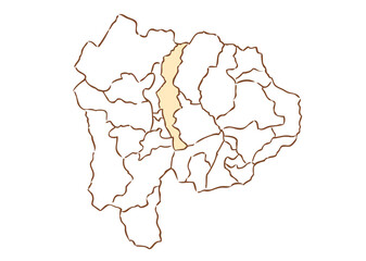  山梨県	甲府市　都道府県別・行政区域マップ