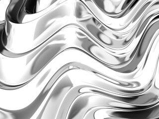 Metallic abstract wavy liquid background