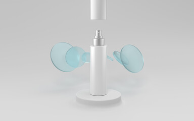 Wall Mural - Blank cosmetic tube packaging mockup, 3d rendering.