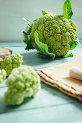 Wall Mural - Raw fresh green cauliflower from Puglia