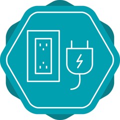 Canvas Print - Unique Plug And Socket Vector Line Icon