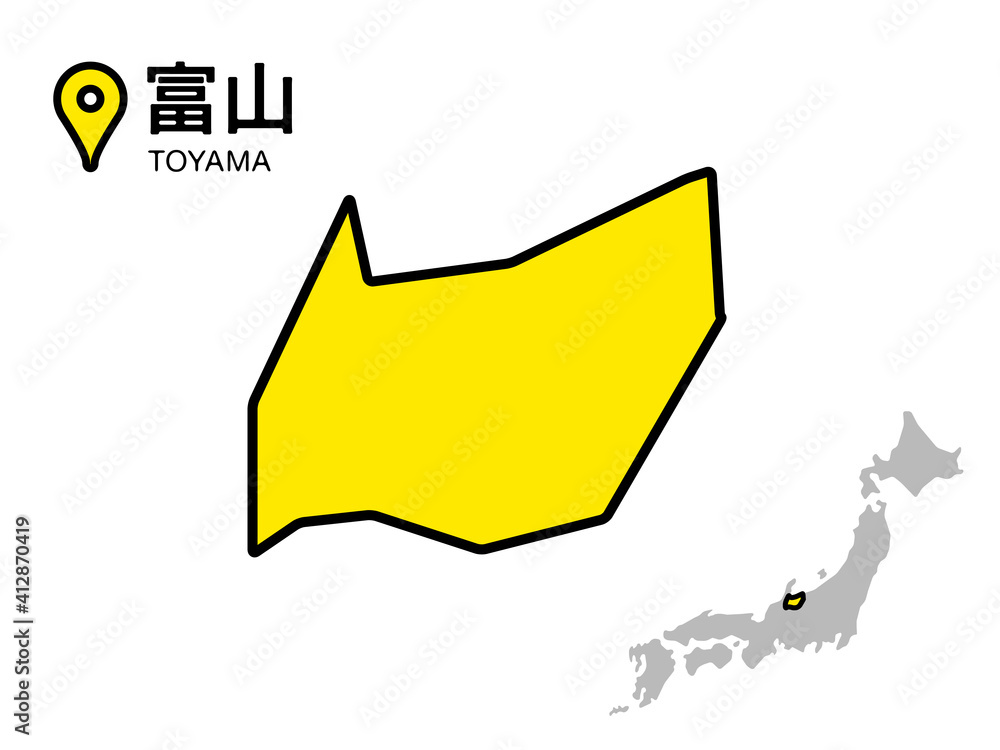 Staand 富山県のデフォルメ地図のベクターイラスト素材 Foto4art Staand 富山県のデフォルメ地図のベクターイラスト素材 Foto4art