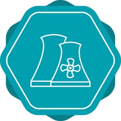 Poster - Unique Nuclear Plant Line Vector Icon