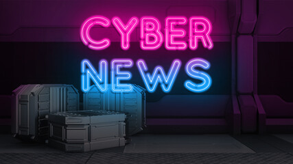 Cyber news, great design for any purposes. Futuristic technology. Global network 3d render 
