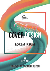 Wall Mural - abstract background, flyer with 3d flow, liquid colorful wave on white background