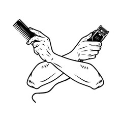 Barbershop vintage monochrome concept