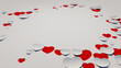 © RocknRoller Studios - Paper Heart background. White and Red Valentine's day Wallpaper with cut-out love hearts. 3D Render