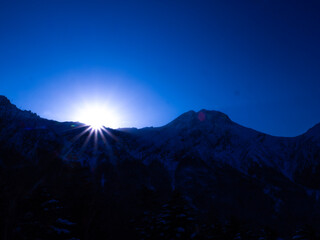 sunset in the mountains