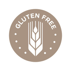 Poster - Isolated gluten free icon badge stamp for food packaging label. Allergen free.