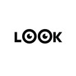 look letter logo concept look words with letter o as eye icon vector illustration suitable for fashion, optical, traveling, education, search engine application web logo design