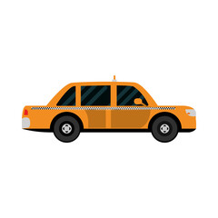 Wall Mural - taxi cab public service car transport vehicle side view, car icon vector