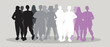 Asexual people isolated as LGBTQ bisexuality concept, flat vector stock illustration with silhouettes