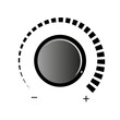 Volume knob vector icon. Volume knob on white background. Simple volume knob icon.