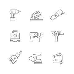 Wall Mural - Set line icons of power tool