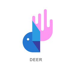Wall Mural - initial letter d as simple deer head logo transparent modern creative concept illustration vector