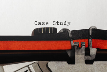 Wall Mural - Text Case Study typed on retro typewriter