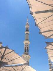 Leinwandbilder - One Of The Tower Of The Grand Mosque In Medinah