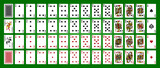 Fototapeta  - Playing cards, simplified version. Poker set with isolated cards. Poker playing cards, full deck.
