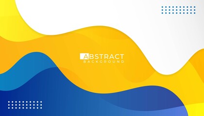 Wall Mural - Abstract wavy background with yellow blue white colour, realistic, shadow, smooth. vector illustration