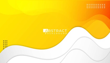 Wall Mural - Abstract wavy background with yellow white colour, realistic, shadow, smooth. vector illustration
