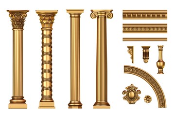 classic antique golden columns set