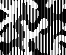 Full Seamless Military Camouflage Skin Halftone Lines Pattern Vector For Decor And Textile. Black White Army Masking Design For Hunting Textile Fabric Print. Design For Trendy Fashion.