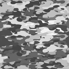 Aufkleber - Monochrome spots camouflage background seamless. Grayscale vector pattern.
