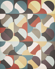 Aufkleber - Abstract color circle shapes vector background. Retro texture. Pastel colors