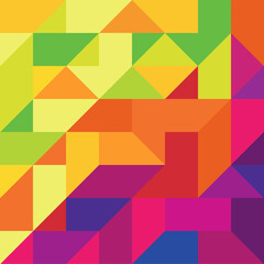 Aufkleber - Multi-colored Abstract Geometric Shapes Background. Vector background