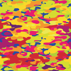 Aufkleber - Colorful spots art background seamless. Camouflage pattern color vector illustration.