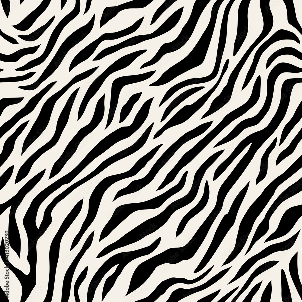 Vector seamless pattern with tiger stripes. Endless stylish texture ...