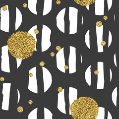 Aufkleber - Hand drawn seamless pattern with golden dots. Vector seamless background