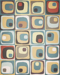 Aufkleber - Abstract color shapes vector background. Hand drawn shapes and retro texture. Contemporary modern trendy vector illustration. Pastel colors