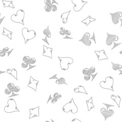 Aufkleber - Playing card suit seamless pattern. Gambling theme vector background