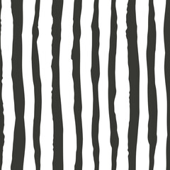 Aufkleber - Hand drawn seamless pattern. Bold black brush strokes on white background. Vector illustration