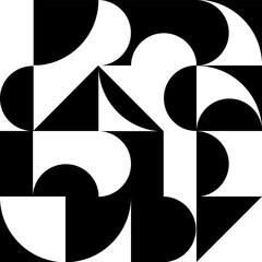 Aufkleber - Geometry black and white minimalistic seamless pattern. Simple shape and figure. Design in Scandinavian style.