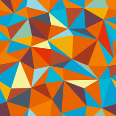 Aufkleber - Colorful Triangle Surface Seamless Pattern. Vector background