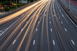 Long exposure light trails on a freeway