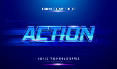 Wall Mural - futuristic blue color text motion theme. Modern editable text style effect.