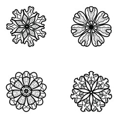 Canvas Print - 
Mandala Flowers Linear Icons Pack 
