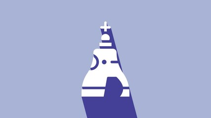 Sticker - White The Tsar bell in Moscow monument icon isolated on purple background. 4K Video motion graphic animation