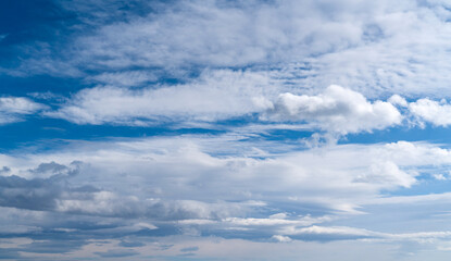 Blue sky with white clouds in a sunny day..