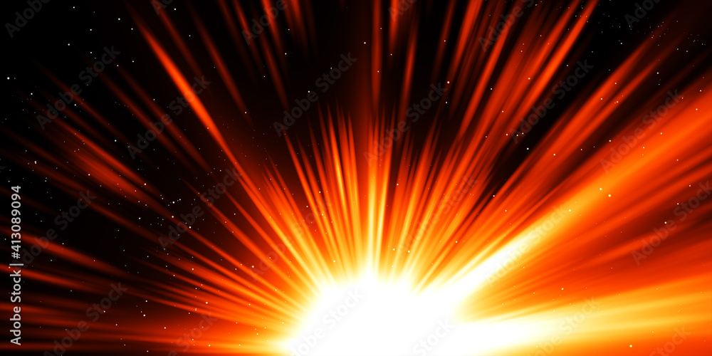 Light optical lens explosion effect. Sun light ray lens flare, colorful ...