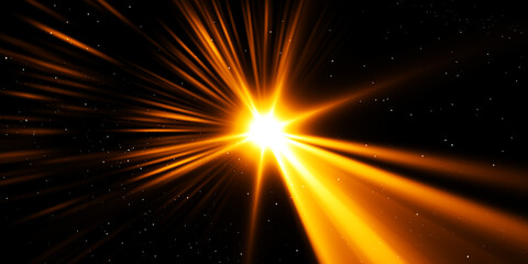 Light optical lens explosion effect. Sun light ray lens flare, colorful flare light beam explosion effect, abstract glowing light effect background.