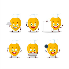 Poster - Cartoon character of canistel with various chef emoticons