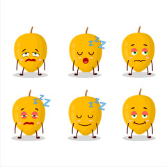 Sticker - Cartoon character of canistel with sleepy expression